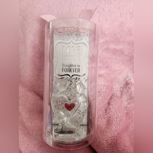 Mother And Daughter Glass Statue with Red Accent